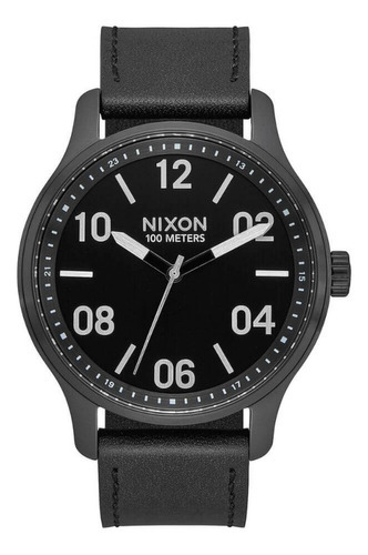 Reloj Para Hombre Nixon Patrol Leather A1243-2998 Negro