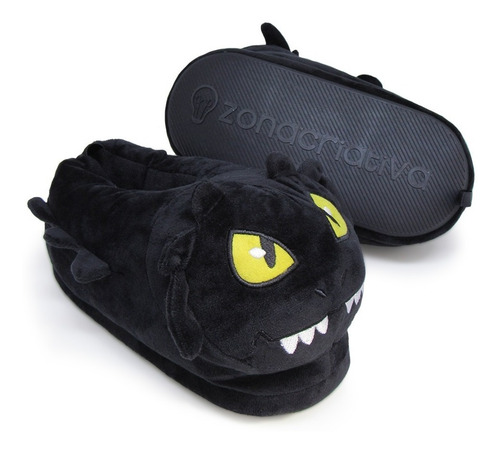 Imagem 7 de 7 de Pantufa Pelúcia 3d Dragão Banguela - Solado De Borracha