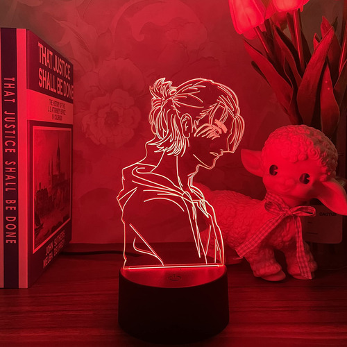 Lámpara Led De Anime 3d, Figura De Eren Yeager, Luz Nocturna