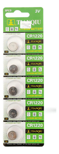 Pilas Baterias Tianqiu Cr1220 Tamaño Botón 3 Voltios Paquete De 5 Unidades 