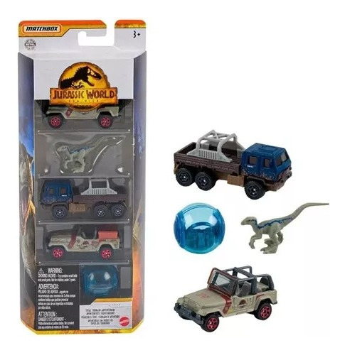 Juguete Carros Matchbox Jurassic World 5 Pack