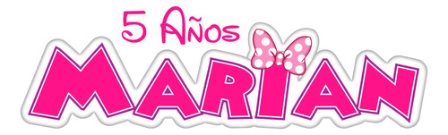 Logo Digital Minnie Mouse Personalizado Con Tu Nombre Y Edad
