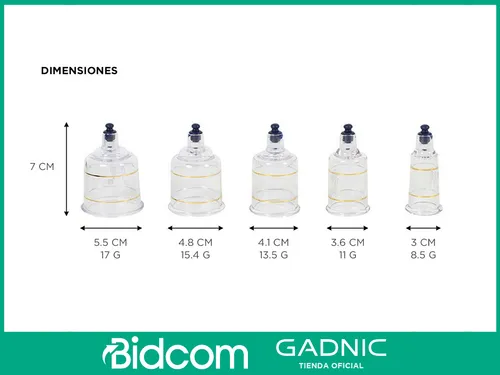 X10 Ventosas Copas De Vacío Gadnic Masajeador Magnetoterapia