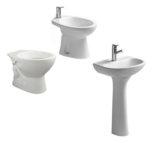 Combo Ferrum Andina Inodoro Corto, Bidet 1a Y Lavatorio 1a