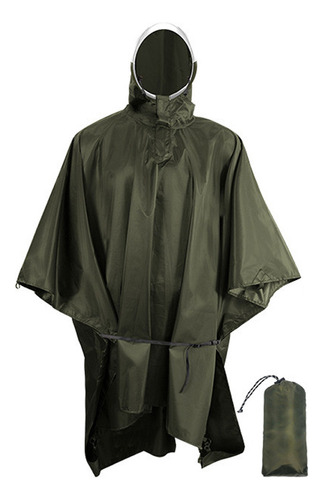 Poncho Impermeable Para Acampar, Con Capucha, Reutilizable P