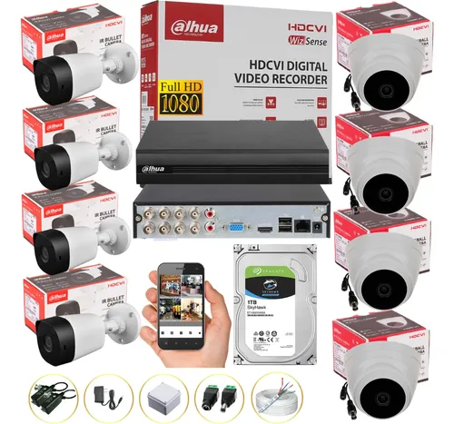 comprar Cámaras De Seguridad Kit Cctv 1080p Dahua Dvr 8ch+8 Cámaras