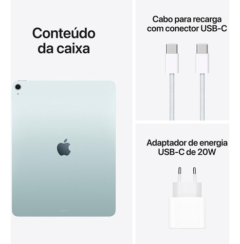 Apple iPad Air 13 M3, 7ª Geração, Wi-fi, 128gb - Azul