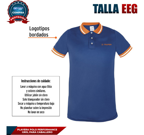 Playera Polo Performance Azul, Para Caballero,tallaxxg 69969