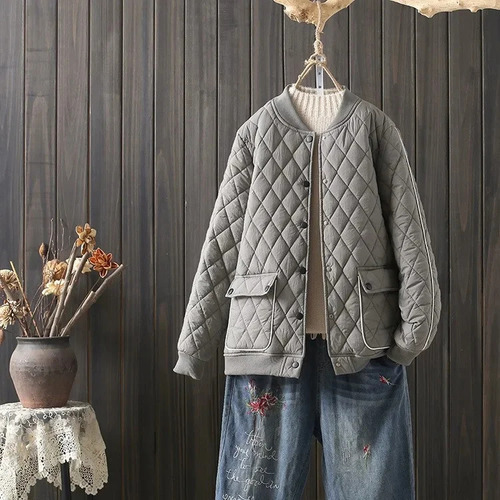 Chaqueta Corta Acolchada De Algodón Con Estampado De Diamant