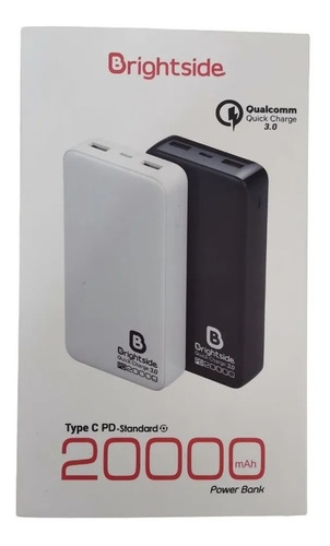 Bateria Power Bank 20.000mah Carga Rápida 2 Entradas Usb 1 C