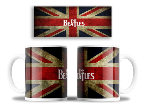 Taza Mug Personalizada Grupo The Beatles + Portavasos + Caja