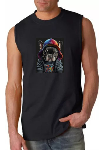 Musculosa Personalizada Sublimada En Vinilo Bulldog Frances