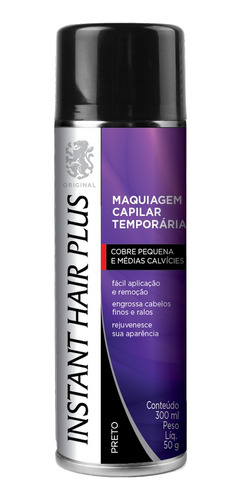 Maquiagem Capilar Temporária Instant Hair Plus Preto