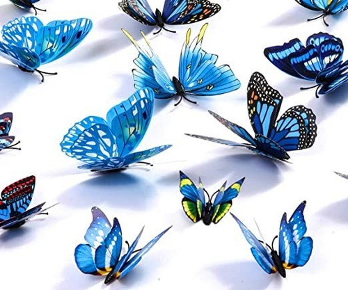 Kakuu Mariposa Calcomanías De Pared De 24pcs 3d Mariposas Pe