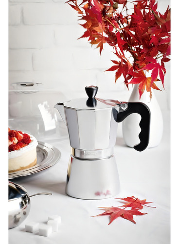 Cafetera espresso italiana Tramontina Coffee & Tea de 320 ml, color acero inoxidable