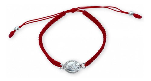 Pulsera Hilo Rojo Virgen De Los Rayos Ajustable Plata 925 