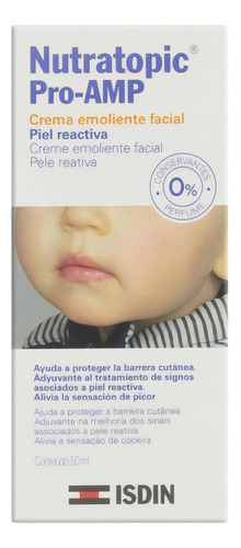 Crema emoliente facial y perfume Nutratopic Pro-AMP, 50 ml, tipo de piel de bebé