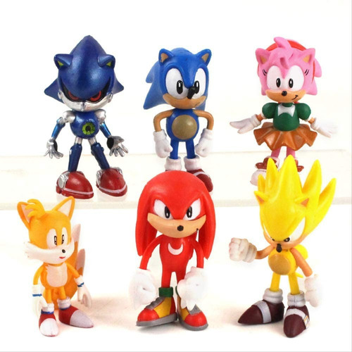 6 Unids/set The Hedgehog Sonic Figuras Juguetes Para Niños