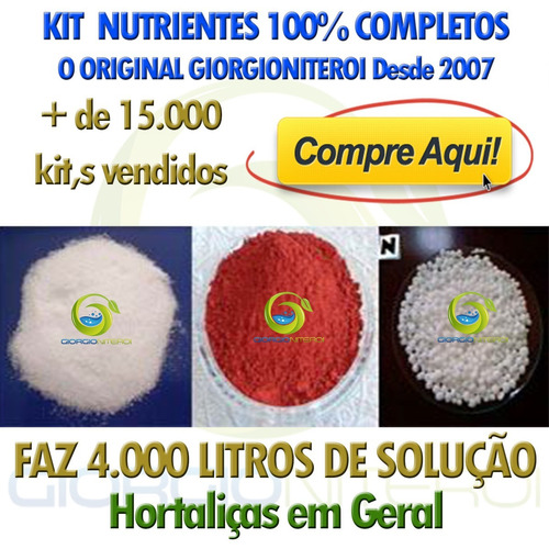 Nutrientes Pra Hidroponia Faz 4.000 Litros 100% Completo Top