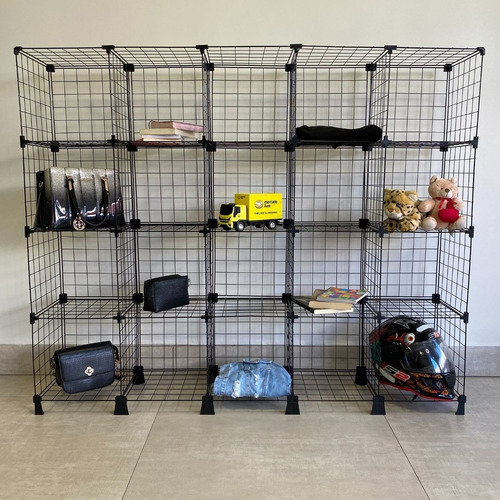 Estante Aramada 20 Nichos Horizontal Arara Roupas Prateleira