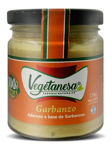 Aderezo A Base De Garbanzo Vegano Vegetanesa Frasco X170gr