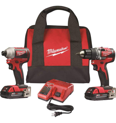 Milwaukee 2892-22ct M18 - Kit Combinado Compacto Sin Escobil