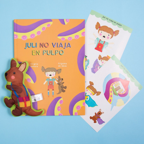 Juli No Viaja En Pulpo Libro + Muñeco Canguro + Stickers - B