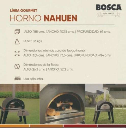 Imagen 6 de 10 de Horno A Leña Bosca Nahuen Gourmet Exterior Acero