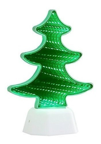 Lampara Espejo Led 3d Pino Navidad Ilusion Tunel Infinito