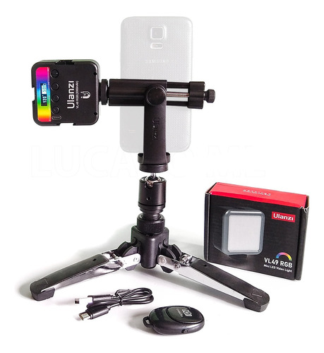 Suporte Mesa Celular Dslr Led Rgb Colorido Influenciador N1