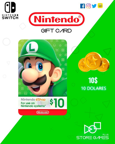 Gift Card Nintendo Usa E-shop $10 Usd (código Digital)