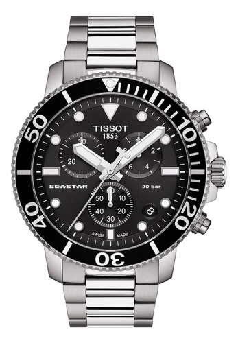 Reloj Tissot T1204171105100 Hombre Seastar 660/1000 El Tit Color de la correa Gris C Color del bisel Aluminio Color del fondo Negro