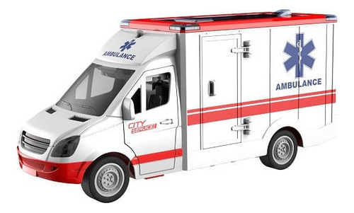 Ambulância De Fricção Com Luz E Som - City Service - 27cm