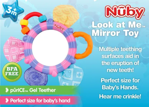 Nuby Look-at-me Mirror Teether Toy, Los Colores Pueden Varia