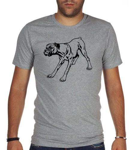 Remera De Hombre Perro Boxer Silueta Vector