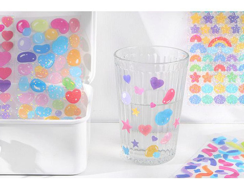5 Brillante Brillante Stickersheart Estrella Pegatinas Carta