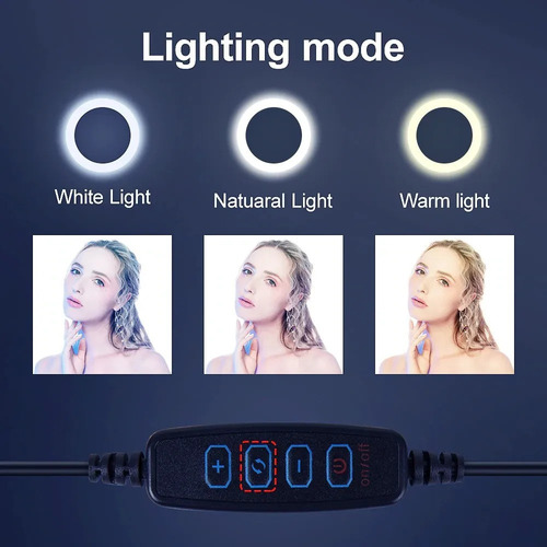Combo Trípode Con Control Bt + Aro Luz Led Para Celulares