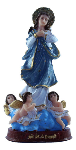 Escultura Nossa Senhora Resina 15cm - Paz E Proteção