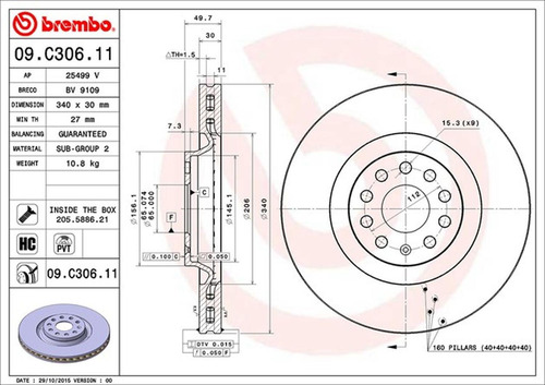 Imagen 2 de 3 de Discos Delanteros (2) Brembo Ventilado Cupra Formentor Leon