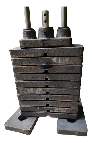 Set De Placas Completo 50 Kg Sistema Peso Integrado Gym Sin Pintar