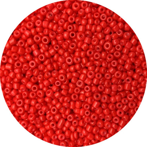 Mostacillas De Vidrio Color Rojo Para Bijouterie - 100 Gr.