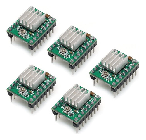 5 Uds Verde A4988 Stepstick Modulo Controlador Motor Paso +