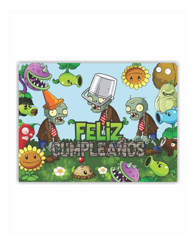 Plantas Vs Zombies Fondo Mesa / Banner Imprimible Cumpleaños