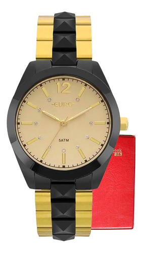 Relógio Euro Feminino Dourado Grande Eu2036ymm/4d - Bicolor Cor do bisel Preto
