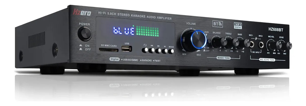 Amplificador Audio 5.1 Canales Bluetooth Hzero HZ608BT 3500W Equipo para Karaoke y Sonido de Casa