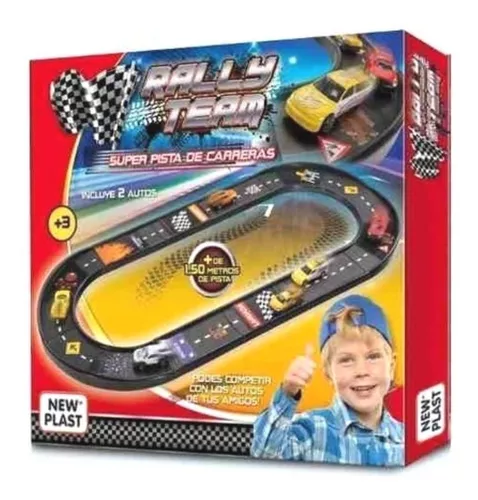 Pista de carreras para autos de juguete para niños.