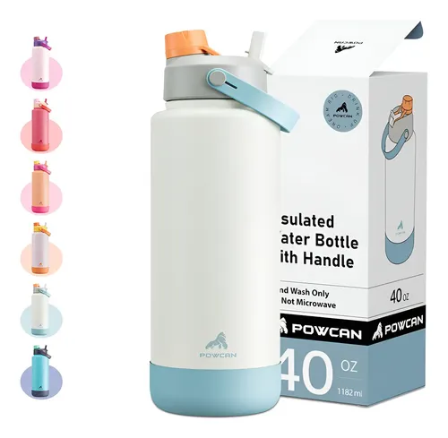 Powcan Powcan Garrafa Térmica 1200ml Bebidas Tampa E Canudo 2 Em 1