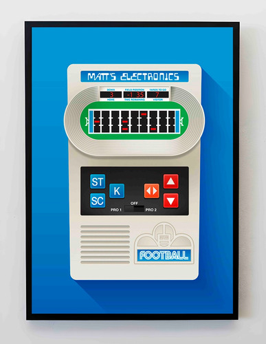 Cuadro 33x48cm Poster Mattel Electronics Football  1977