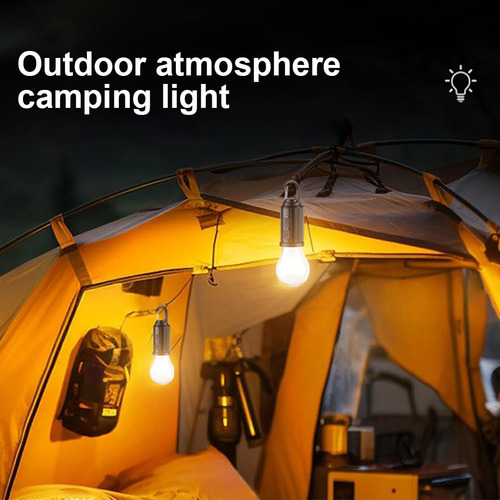 X4 Lampara Solar Usb Camping Ampolleta Led Recargable
