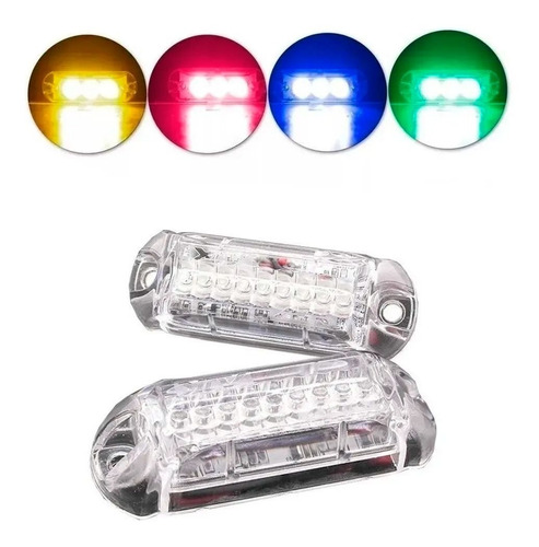 Imagem 3 de 9 de 4 Strobo Automotivo Carro Ajk 4 Faróis Rgb Com Controle Novo